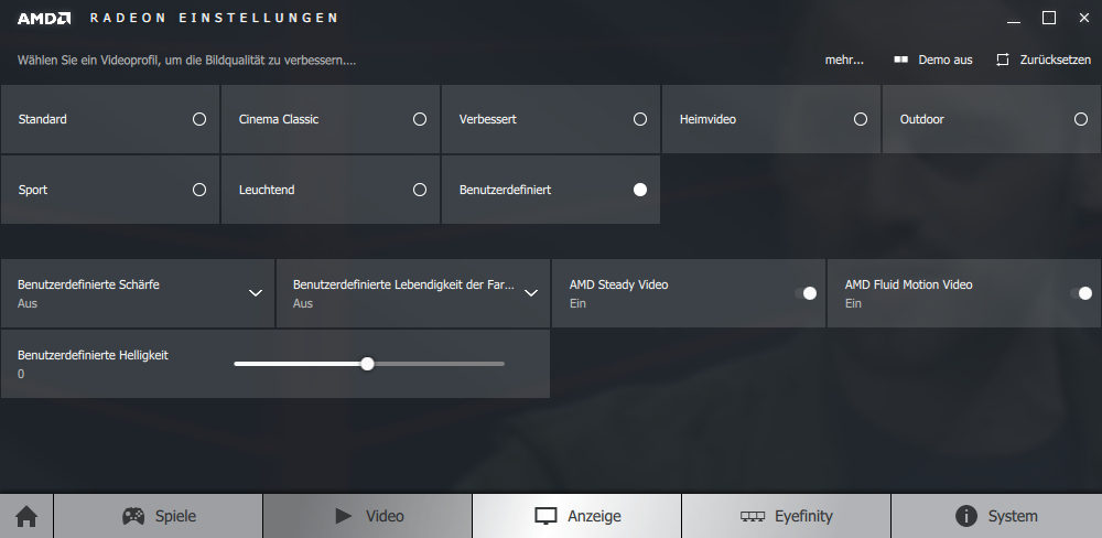 Radeon Software VideoSettings